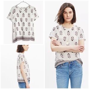 EUC Madewell Silk Vinefloral floral Blouse Top small​​​​​